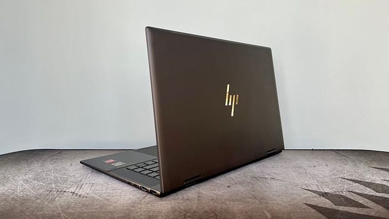 HP Envy x360 15 in laptop mode from the back